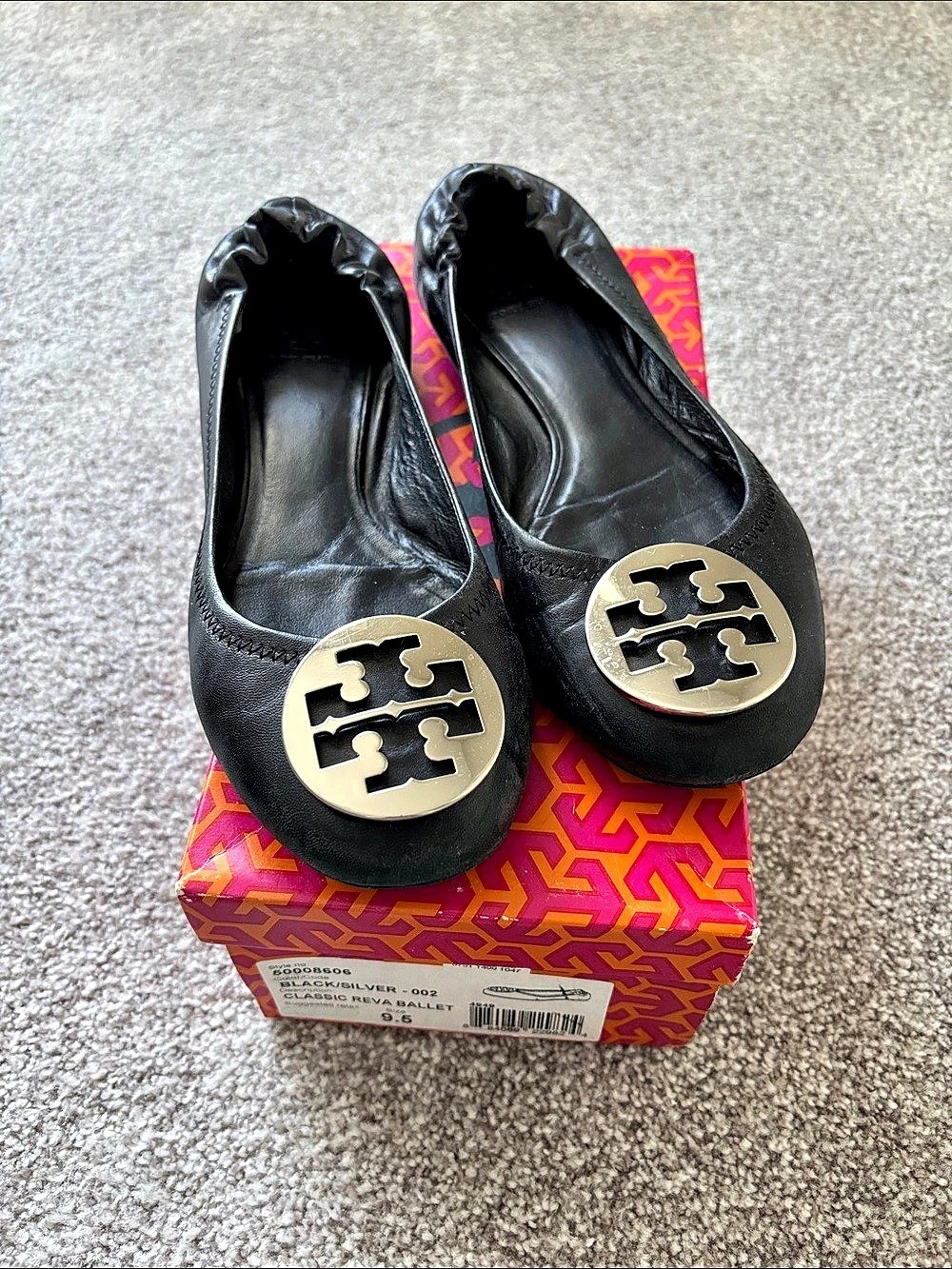Tory Burch Reva Ballet Flat Ballet Flats in Black US 9.5